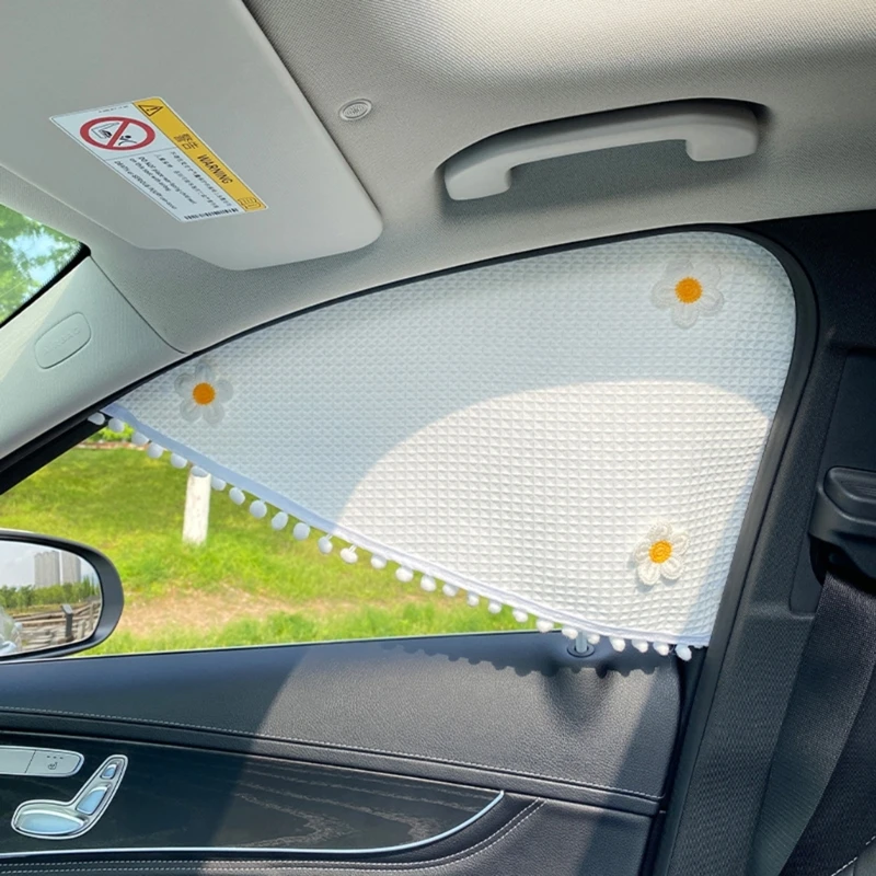 Sunshade Car Sunshade Curtain Side Window Divider Triangular Privacy Curtain Adsorption Window Sun Block Cover T3EF