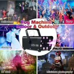 Macchina del fumo colorata da discoteca 500W LED Remote Fogger Ejector Dj Christmas Wedding Party Stage Light Effects Fog Machine