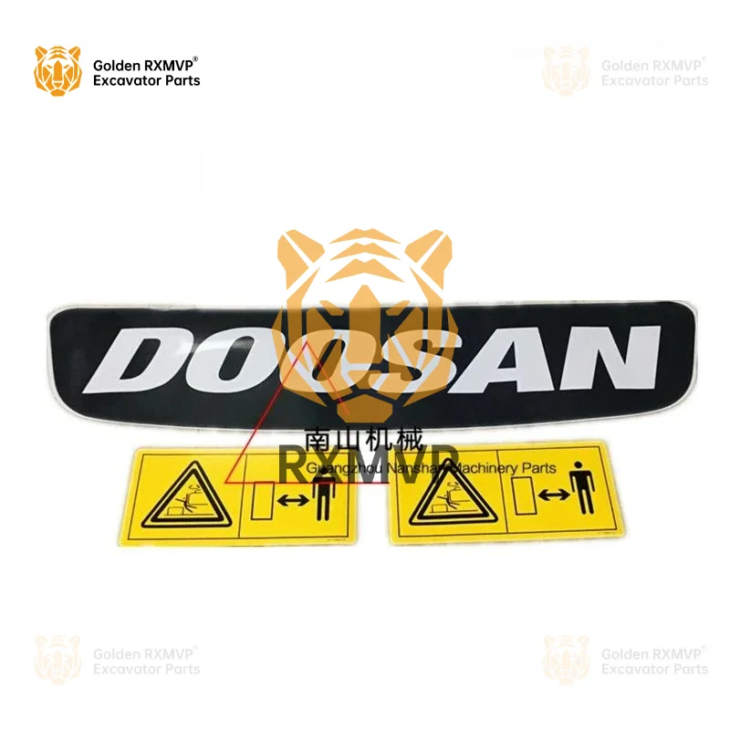 For Daewoo Doosan DX55 60 75 88-9C rear counterweight stickers color stripes danger stickers excavator accessories Excavator