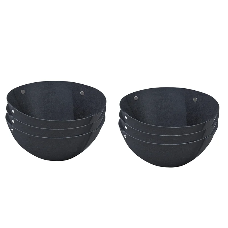 

A21I-14/16 Inch Hanging Flower Basket Liners Round Planter Liners Non-Woven Black Felt 6Piece
