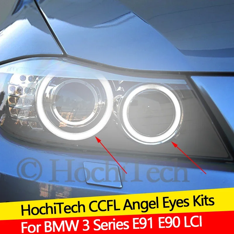 

For BMW 3 Series E91 E90 LCI 2009-2012 Xenon Headlights Demon Eye Hight Quality CCFL Angel Eyes Kit Warm White Ring