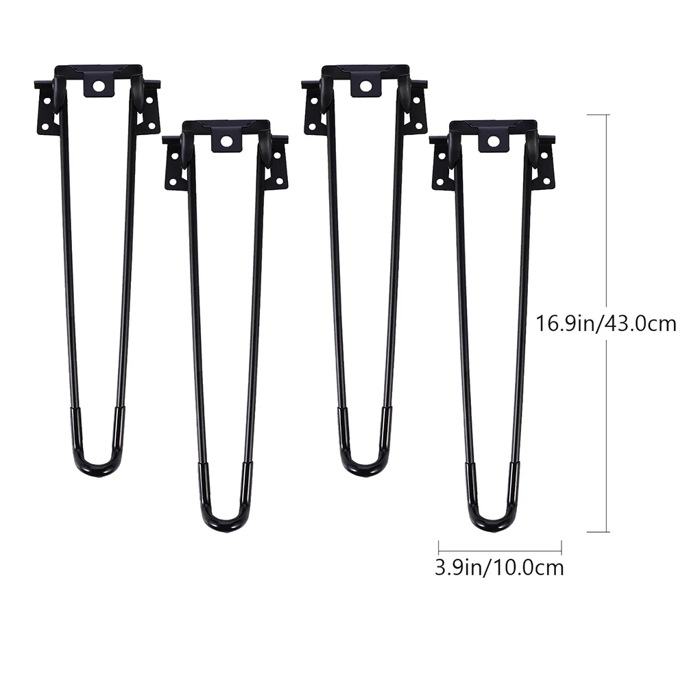 4 szt. Wytrzymały składany stół Składana metalowa podstawa Noga meblowa Żelazne nogi biurka 43 cm Zamiennik Czarny Zasilacz komputerowy