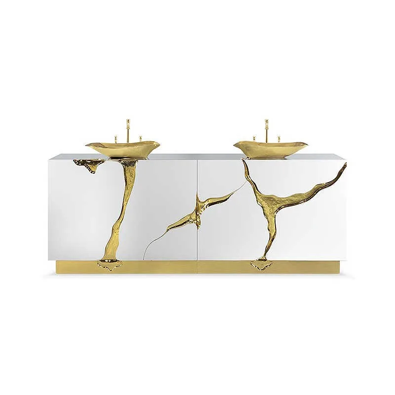 Italian light luxury integrated washstand high-end bathroom locker