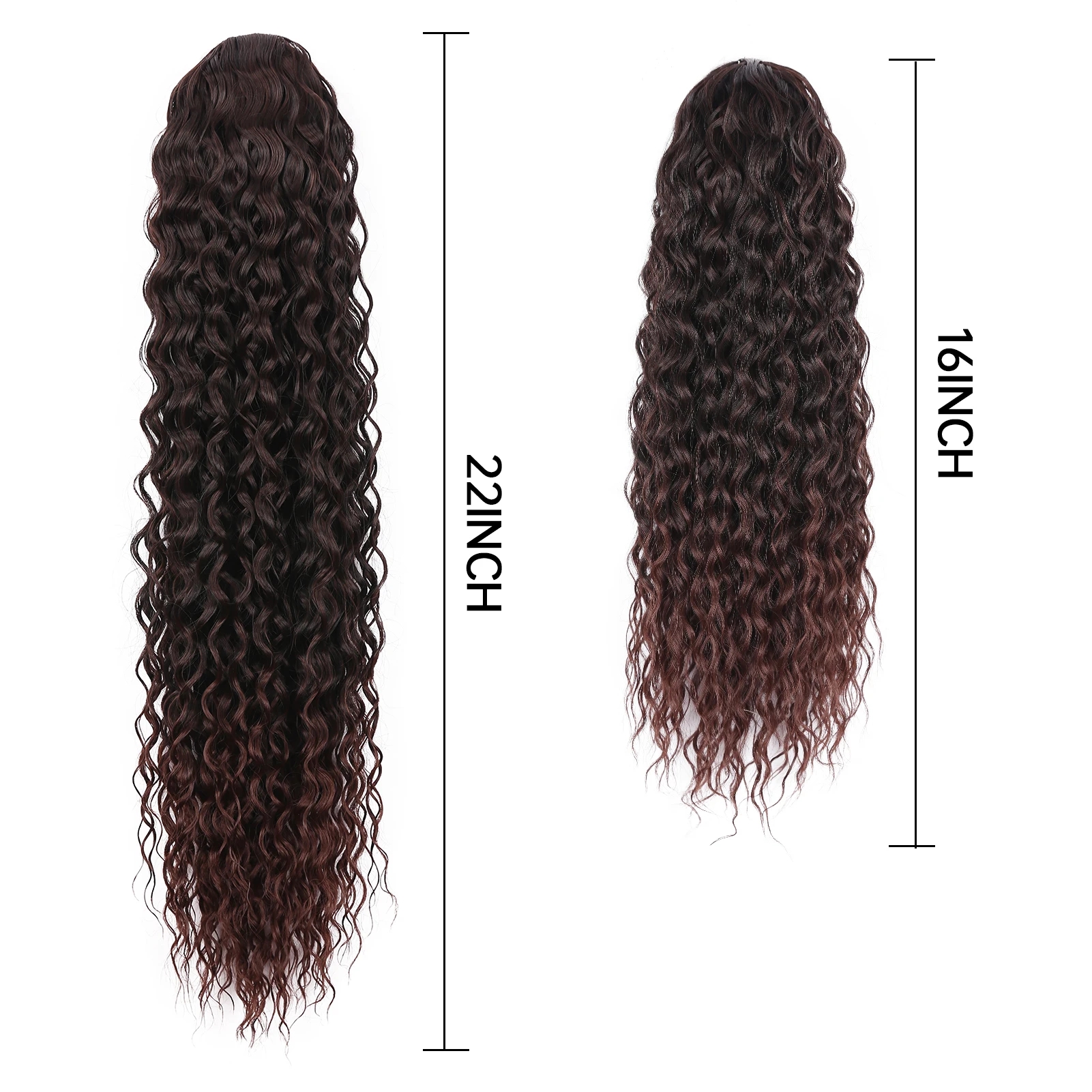 Synthetc Long Afro Kinky Curly Ponytail Hair Extension Ponytail Water Wave Ombre Drawstring Ponytail Hair Clip In Hair Extension