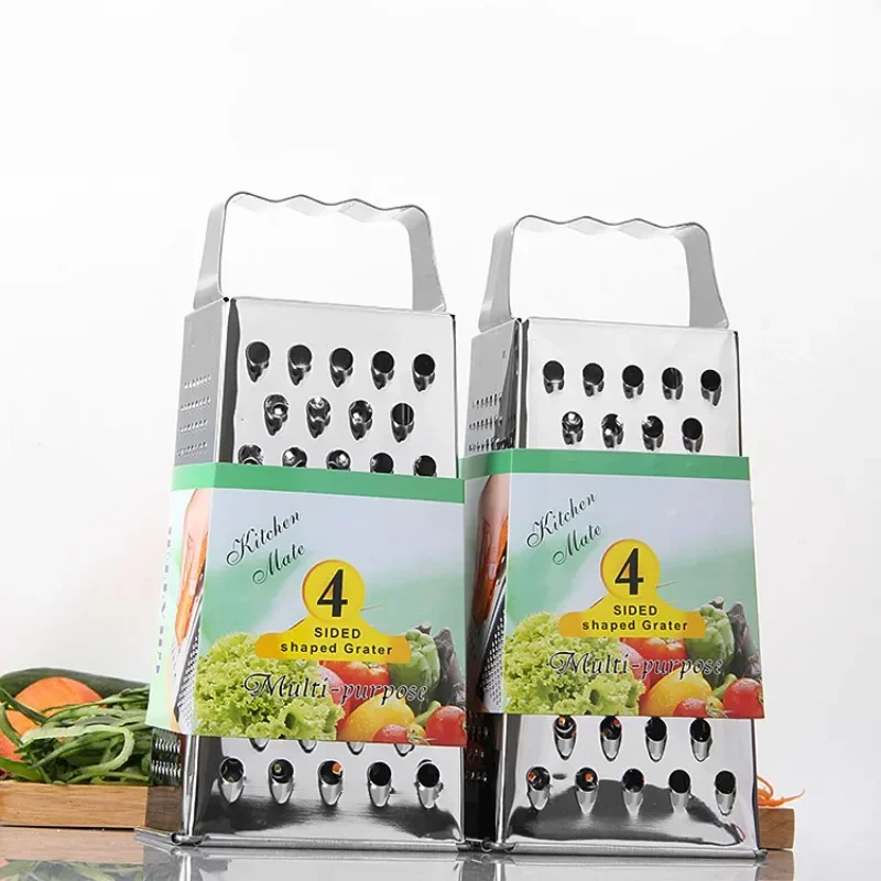 

Stainless Steel 4 Sided Blades Household Box Grater Container Multipurpose Vegetables Cutter Kitchen Tools Manual Cheese Slicer