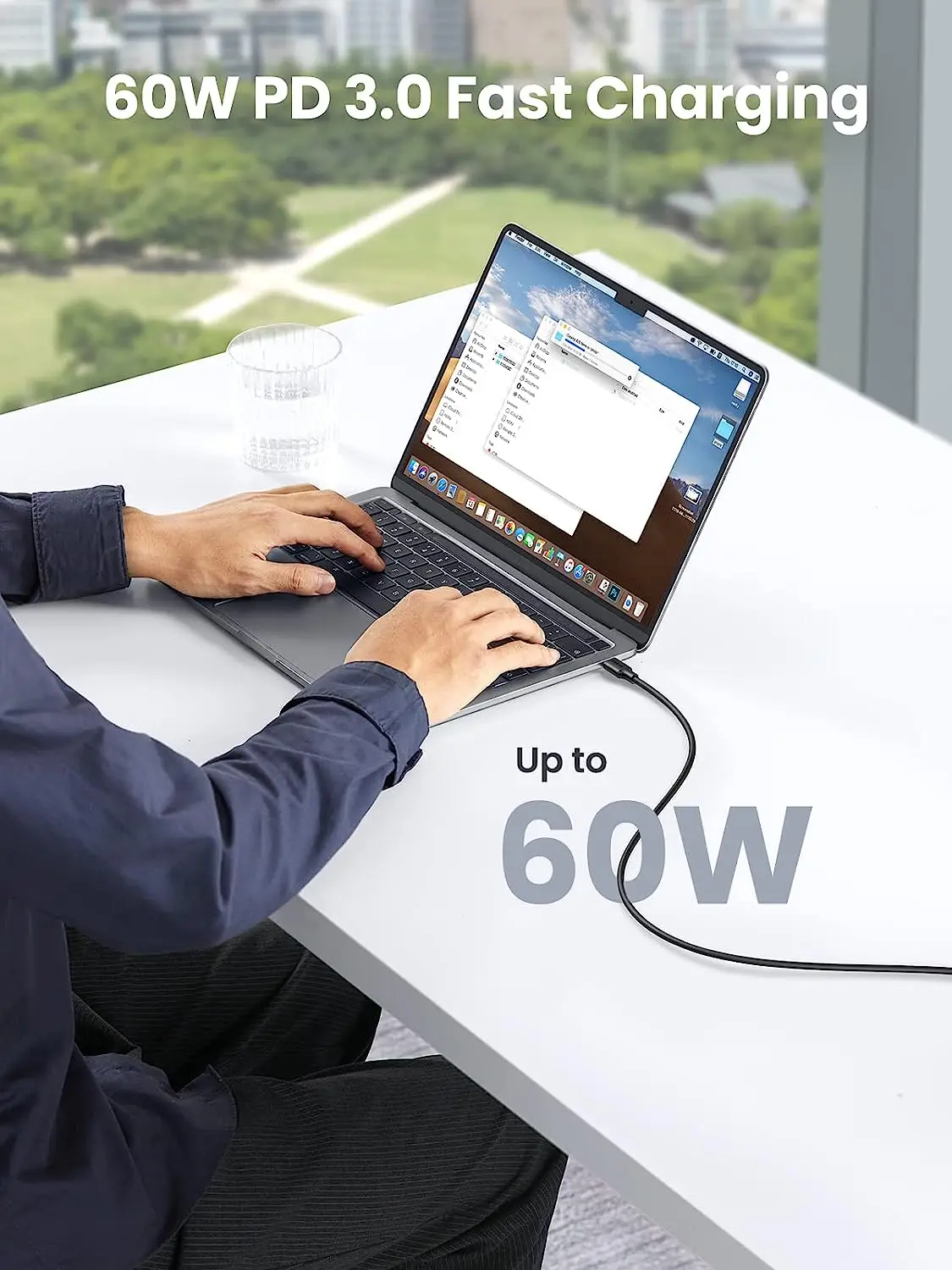 UGREEN USB C - USB C ケーブル 60W PD 3.0急速充電対応 Type C ケーブル ブラック 0.5m 1m 1.5m 2m 3m 高品質スマートフォンケーブル