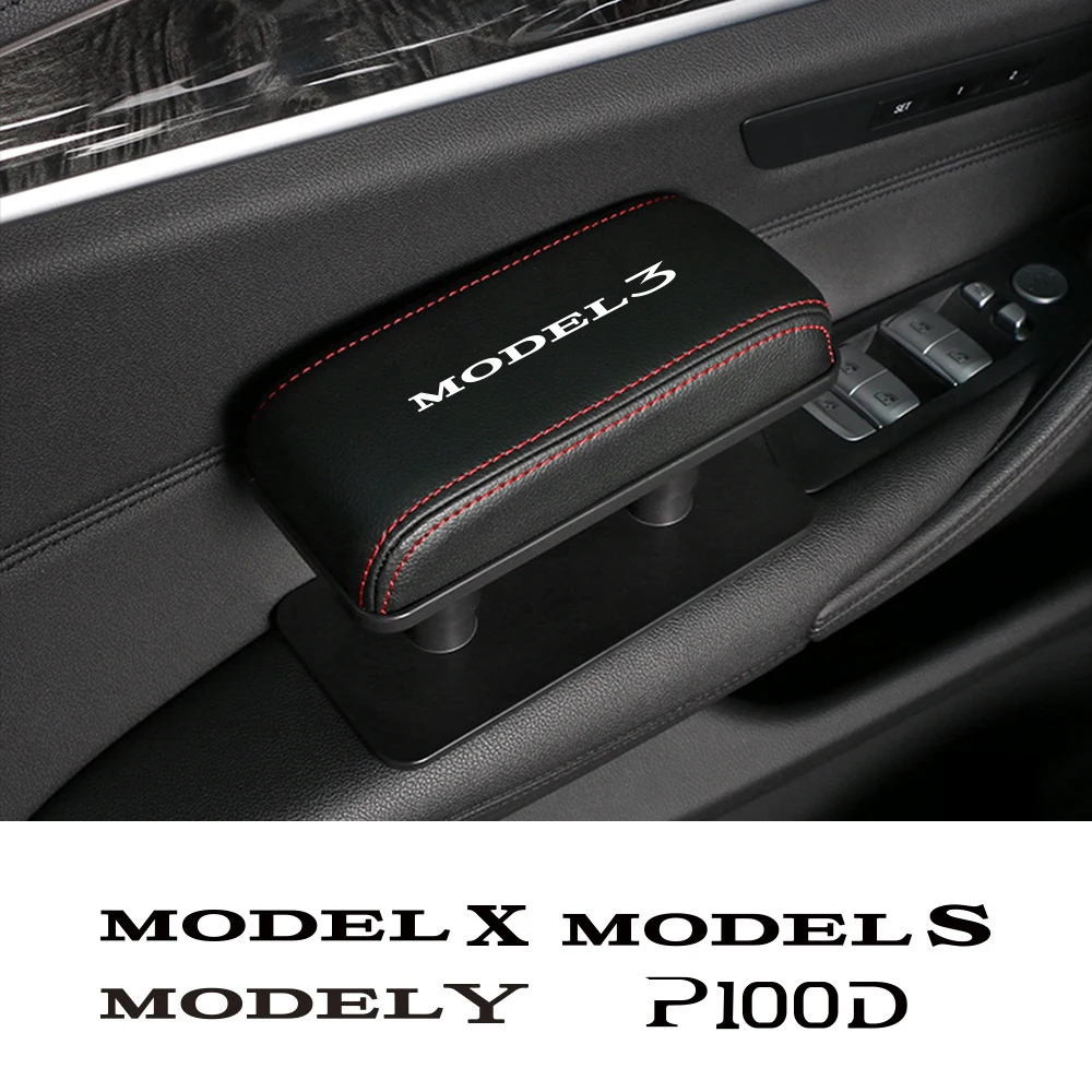 Per Tesla Model 3 X S Y 2022 2014-2023 cuscino per bracciolo per auto cuscino per supporto per gomito in pelle alleviare l\'affaticamento del braccio