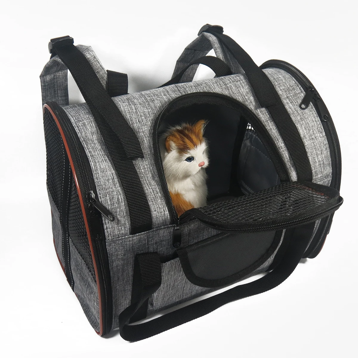 

Collapsible Breathable Mesh Pet Carrier Bag for Cats Dogs Outdoor Backpack Travel Stylish Fashion Convenience Puppy Dog