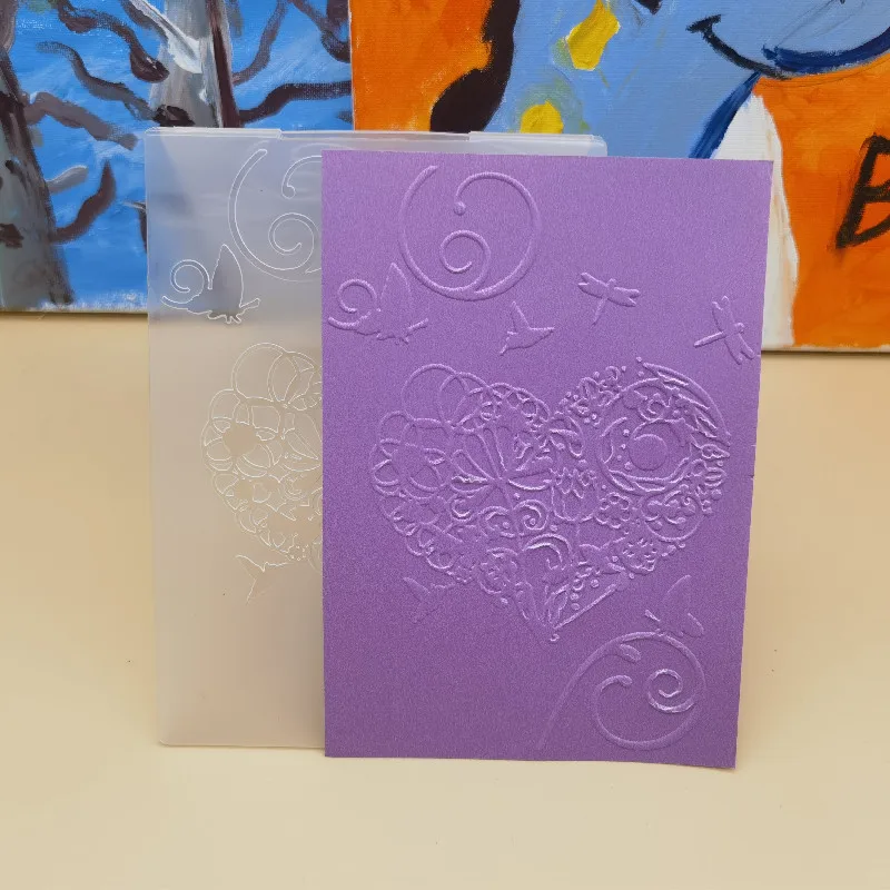 Шаблон в виде сердца, пластиковый альбом для скрапбукинга, карточки, упаковки, украшения, режущие штампы, бумажные трафареты для рукоделия