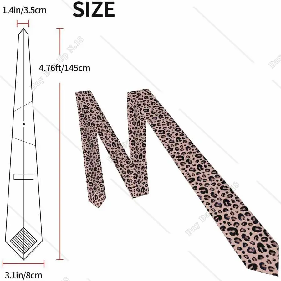 Pink Leopard Men's Tie Baguette Bike Other Country Symbols Formal Business Wedding Neckties Ties for Men One Size