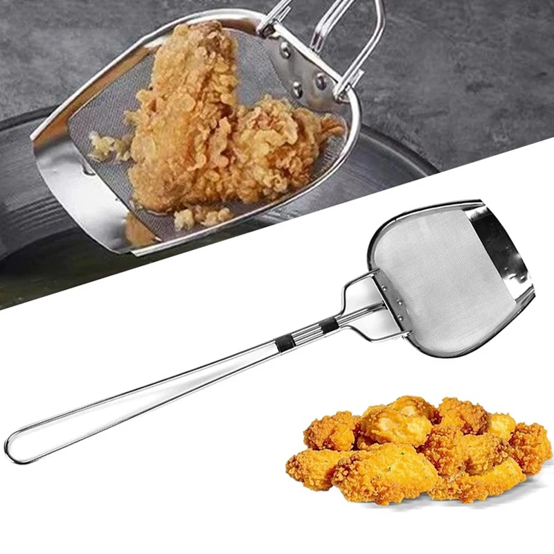 Stainless Steel Fryer Screen French Fries Frame Square Filter Net Encrypt Colander Strainers Shaped Frying Mesh Basket Strainer