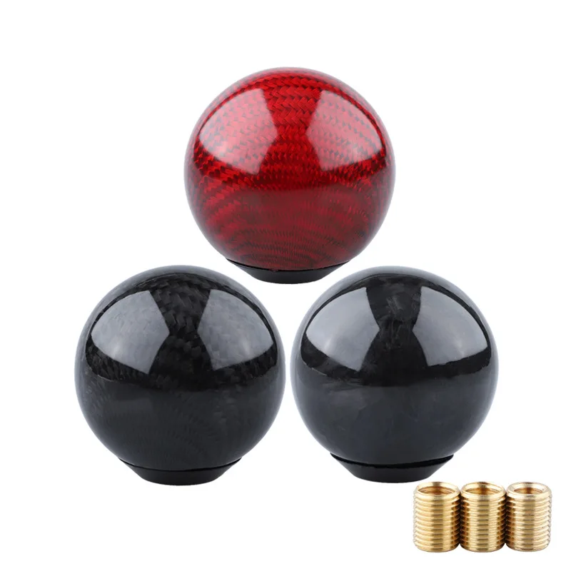 

Универсальная автомобильная ручка переключения передач из углеродного волокна, круглая ручка переключения передач в форме шара, рычаг переключения передач AT MT