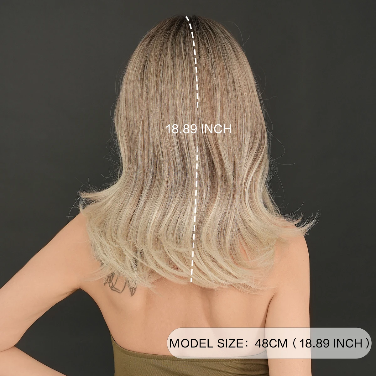 7jhh Perücken synthetische Mittelteil blonde Perücken mit dunklen Wurzeln hohe Dichte schulter lange Haar perücke für Frauen hochwertige Faser