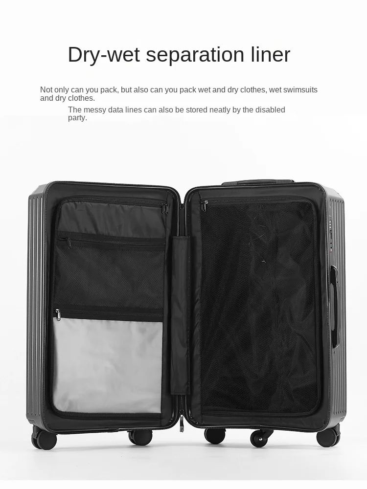 22 28 34 Inch New Suitcase Quality Spinner Five Wheels Luggage PC USB Charger Cabin Trolley Case Suitcase Sets with Cup Holder