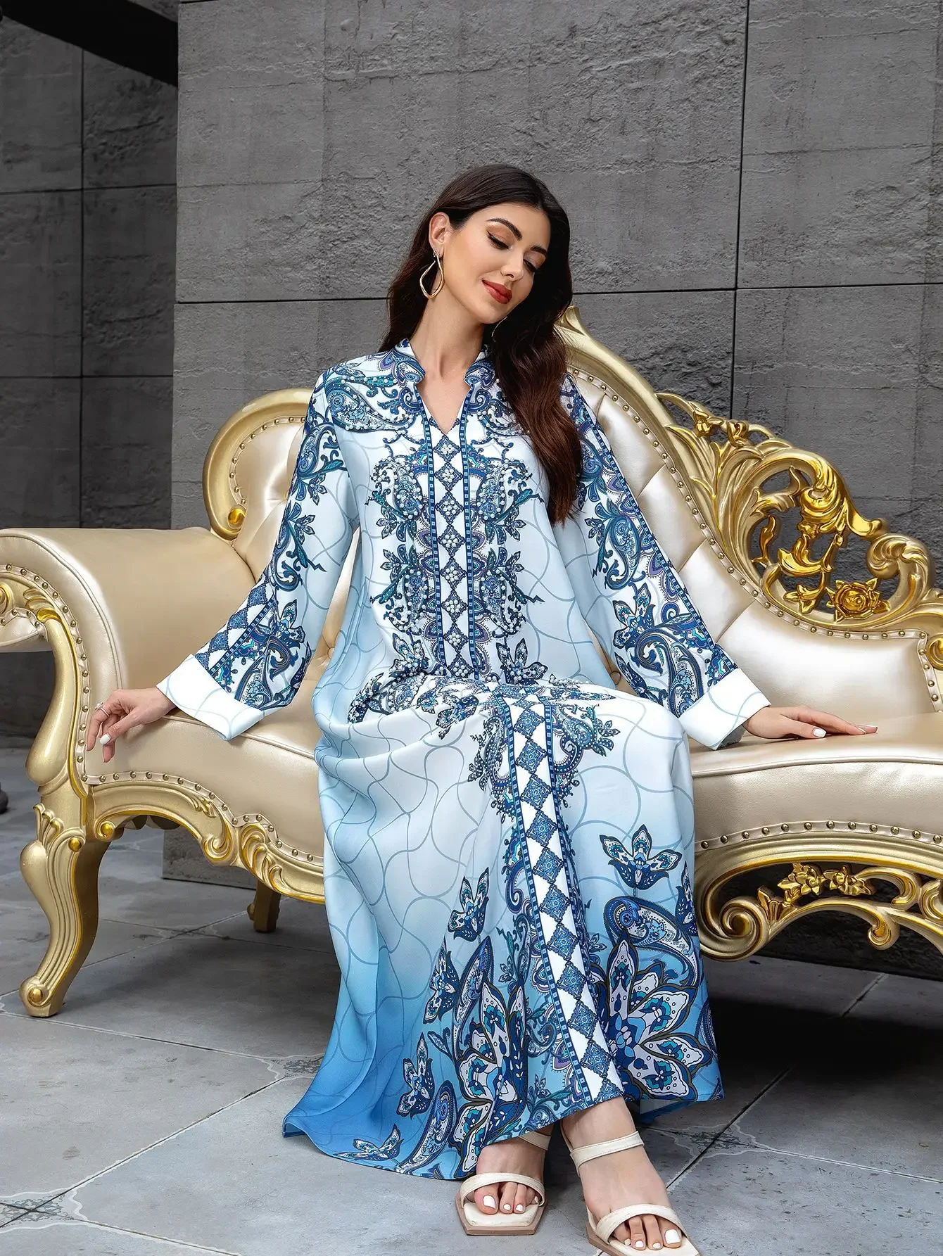 Eid Women Dress Abaya Muslim Ramadan Jalabiya Print Beading Party Dresses Dubai Long Robe Morocco Kaftan Vestidos Largos 2026
