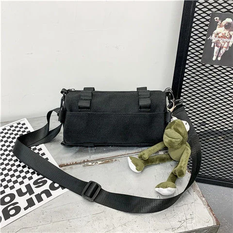 Harajuku Techwear Canvas Sling Aesthetic Man Gothic Crossbody Bags Fanny Pack For Women Handbag Bolsas Feminina Shoulder Frog 가방