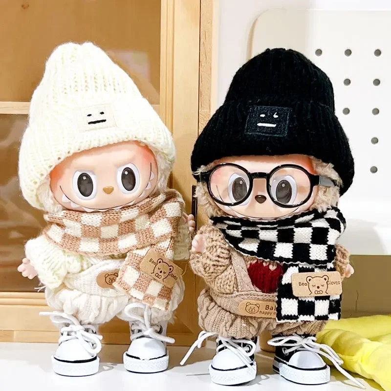 Have A Seat Labubu Outfit Doll Clothes Fashion Clothes Hoodies Winter Hat Sweater Dolls Accessories Labubu Ooriginal Decorations