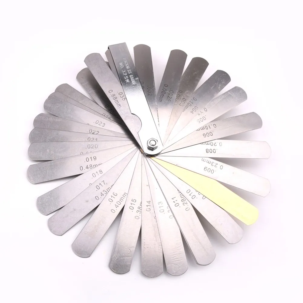 Strumento per Luthier di altezza Guage Set di spessimetro a 32 lame di alta qualità per alleviare il collo della chitarra e la distanza della tastiera
