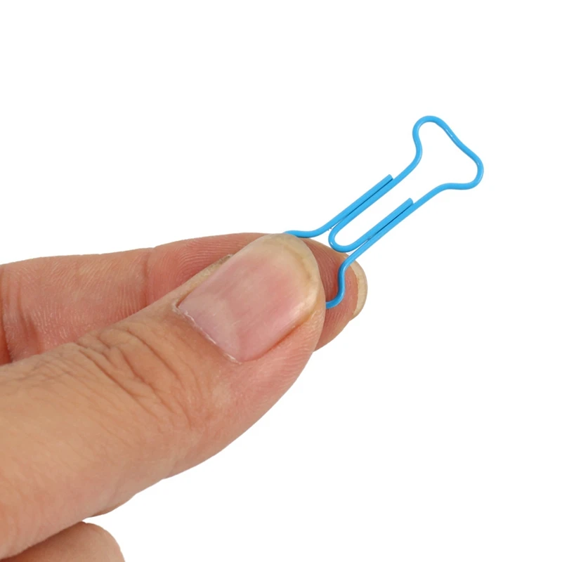 400 قطعة من مشابك الورق المعدنية متعددة الألوان على شكل عظمة