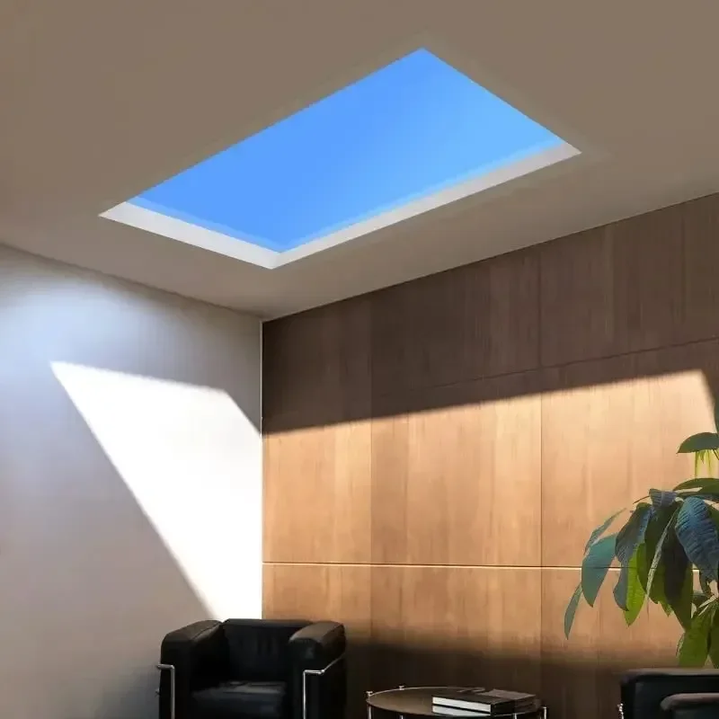 Artificial Sunlight LED Skylight Circadian Exhaust Fan Blue Sky Smart Home Ceiling Panel Light with Bathroom Master