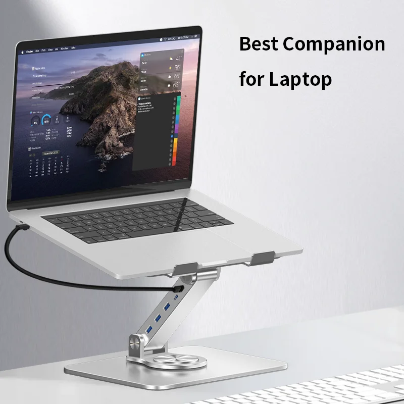 작업 및 게임용 냉각 팬과 USB 포트가 있는 다기능 노트북 스탠드