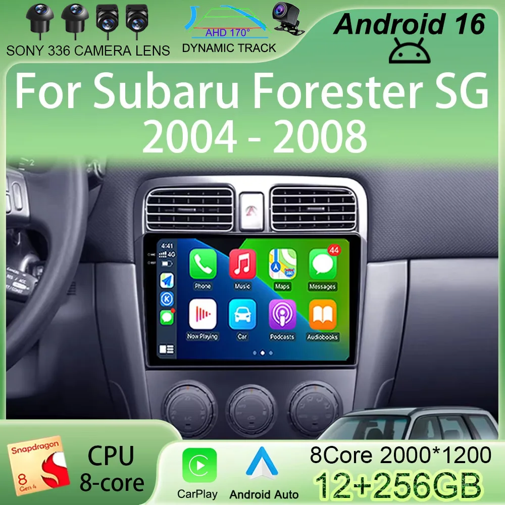 

Автомагнитола Android 16 для Subaru Forester SG 2004-2008, мультимедийный плеер, автостерео, Carplay, DSP, GPS, WIFI, 2K QLED, без DVD