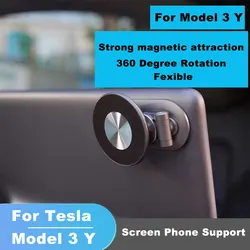 Support magnétique caché pour écran de Suspension dans la Console centrale pour Tesla modèle 3 modèle Y, support de téléphone portable en métal ABS évolutif