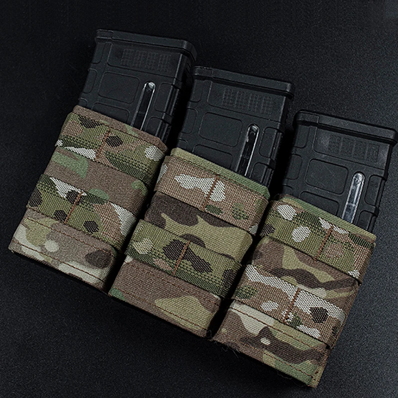 Open-top Triple Magazine Pouch 5.56 Triple Mag Pouch Carrier Tactical Molle Ammo Mag Holder Bag Hunting Accessories