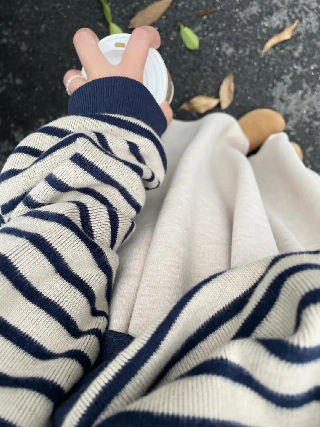 سويت شيرت مخطط باللون الكحلي للسيدات 2025 - هوديي برقبة دائرية أمريكية عتيقة، بلوفر Y2K كبير الحجم بتصميم كسول، كاجوال للخريف والشتاء C #6