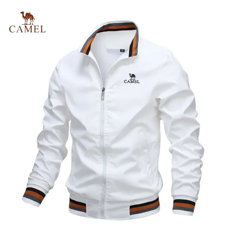 High End Embroidered CAMEL High-quality Men\'s Zippered Jacket, Spring and Autumn Fashionable Casual Outdoor Sports Jacket Top