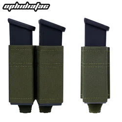 Pistol Magazine Pouch FAST 9MM Single Mag Bag Double Mag Hunting Airsoft Holder With Nylon Support Clip