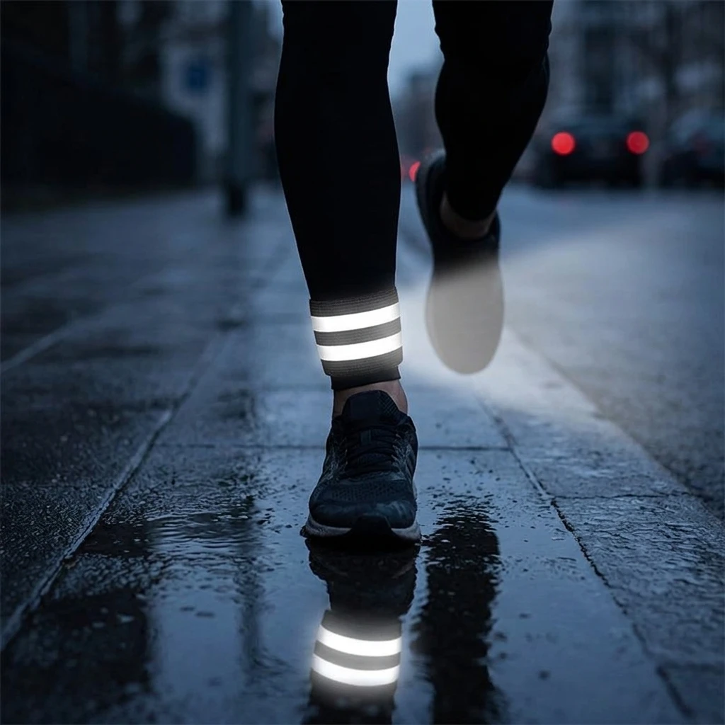 Reflective Wristband High-Visibility Night Safety Band for Runners Cyclists Elastic Arm Leg Strap Waterproof Sport Gear