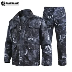 Ensemble de camouflage multi-poches pour hommes, uniforme de travail coupe-vent, vêtements d'entraînement respirants, anti-usure, imbibé, haute qualité