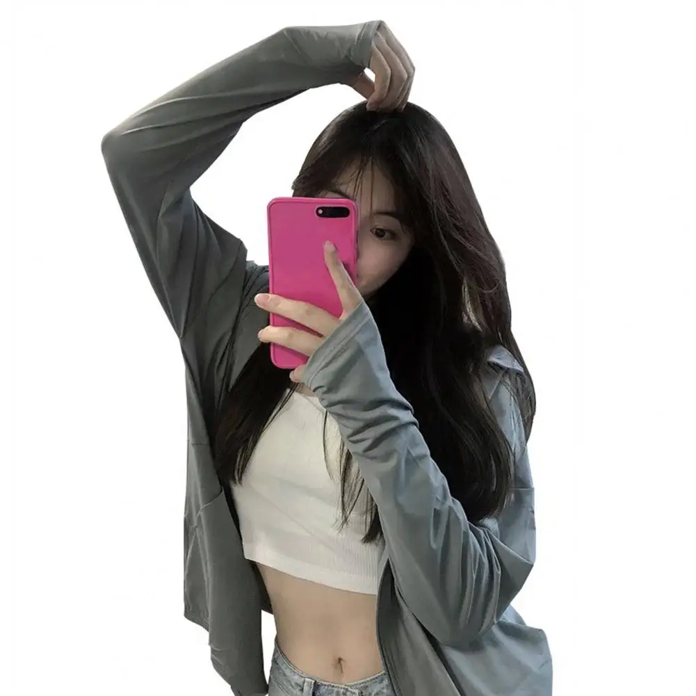 Breathable Summer Jacket Women’s Upf 50 Sun Protection Hoodie Jacket Lightweight Long Sleeve Zipper Shirt with Pockets