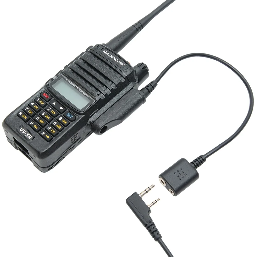 2PCSAdapter line Baofeng uv-9r a58 9700 waterproof to 2-pin, suitable for 888s uv-5r uv-82 and other two-way radio headphones