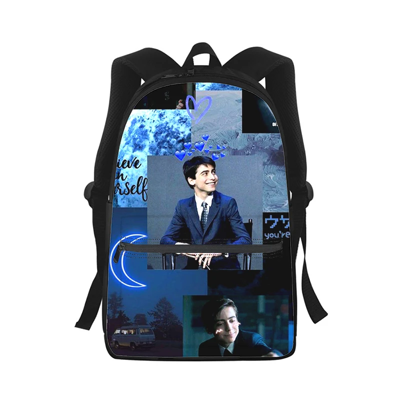 Aidan Gallagher Mochila Escolar Para Homens e Mulheres, 3D Print, Bolsa De Ombro De Estudante, Bolsa Para Laptop, Viagem, Moda, Número Cinco