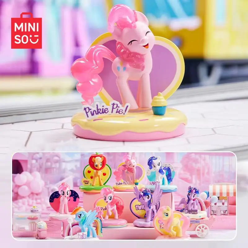 Nuevo Kawaii Miniso My Little Pony Sweetheart Playground caja ciega Anime Applejack raridad Fluttershy personaje modelo dormitorio Juguetes