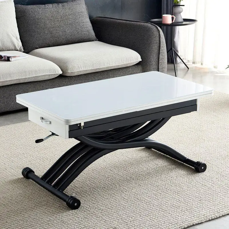 

Lifting small apartment folding telescopic household dining table dual-purpose creative deformation coffee table living room sim