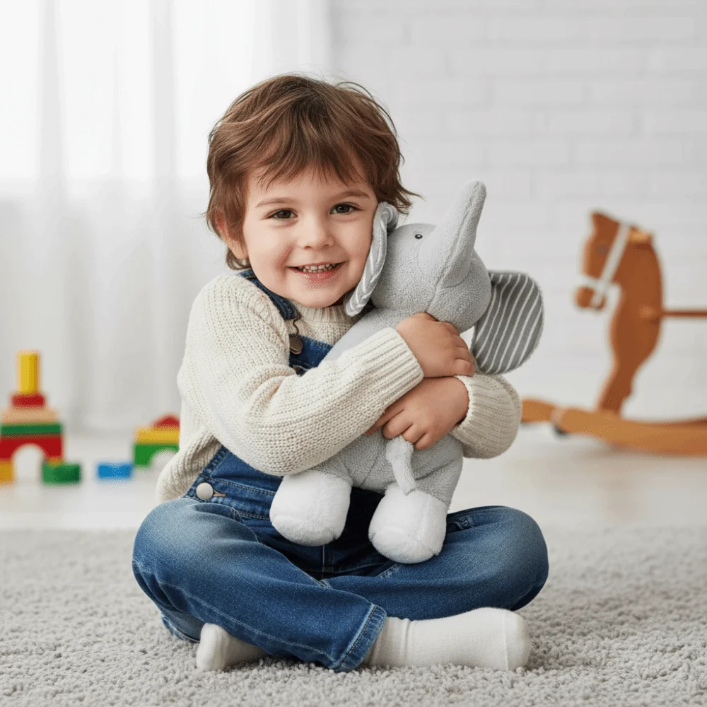 Playmate Soft Elephant Plush Pillow Gray Kawaii Plush Toys Cute Savanna Animal Stuffed Animals Toys Baby