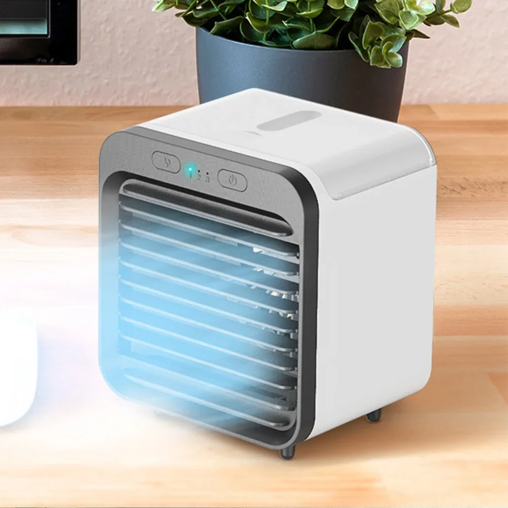 Mini Air Conditioner Air Cooler Fan USB Chargeable Portable Air Conditioner 3 Gear Air Cooling Fan Office Desktop Fan