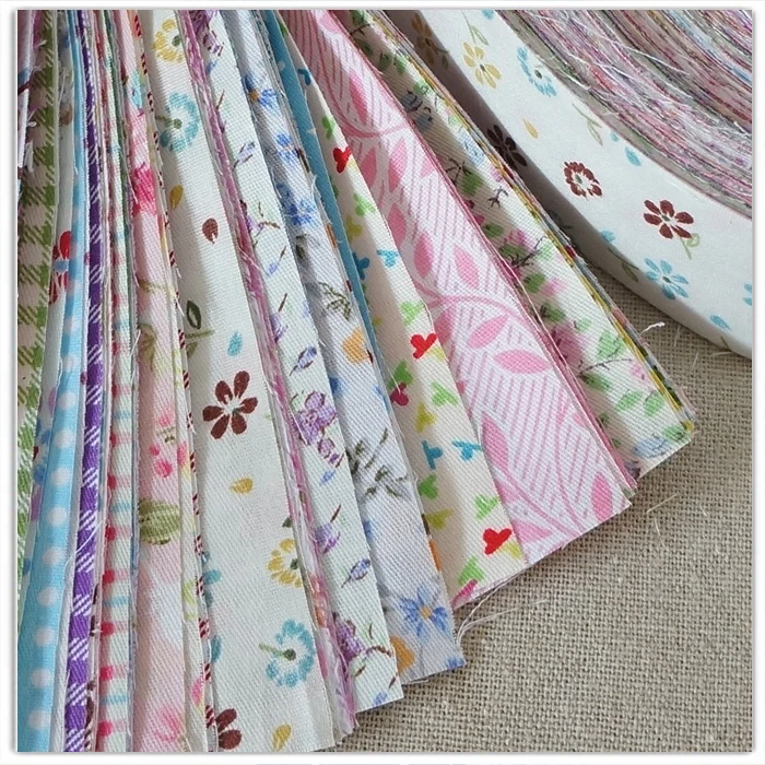 Handwork DIY Patchwork Quilting Cotton Fabric Cloth Roll Jelly Roll 9*120cm 9*100cm 9*80cm 9*40cm Mix 50pcs Design