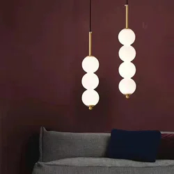 Modern White Glass LED Pendant Lights Dining Room Bedroom Hanging Lamp 4000K Wire Adjustable Gold Black Metal