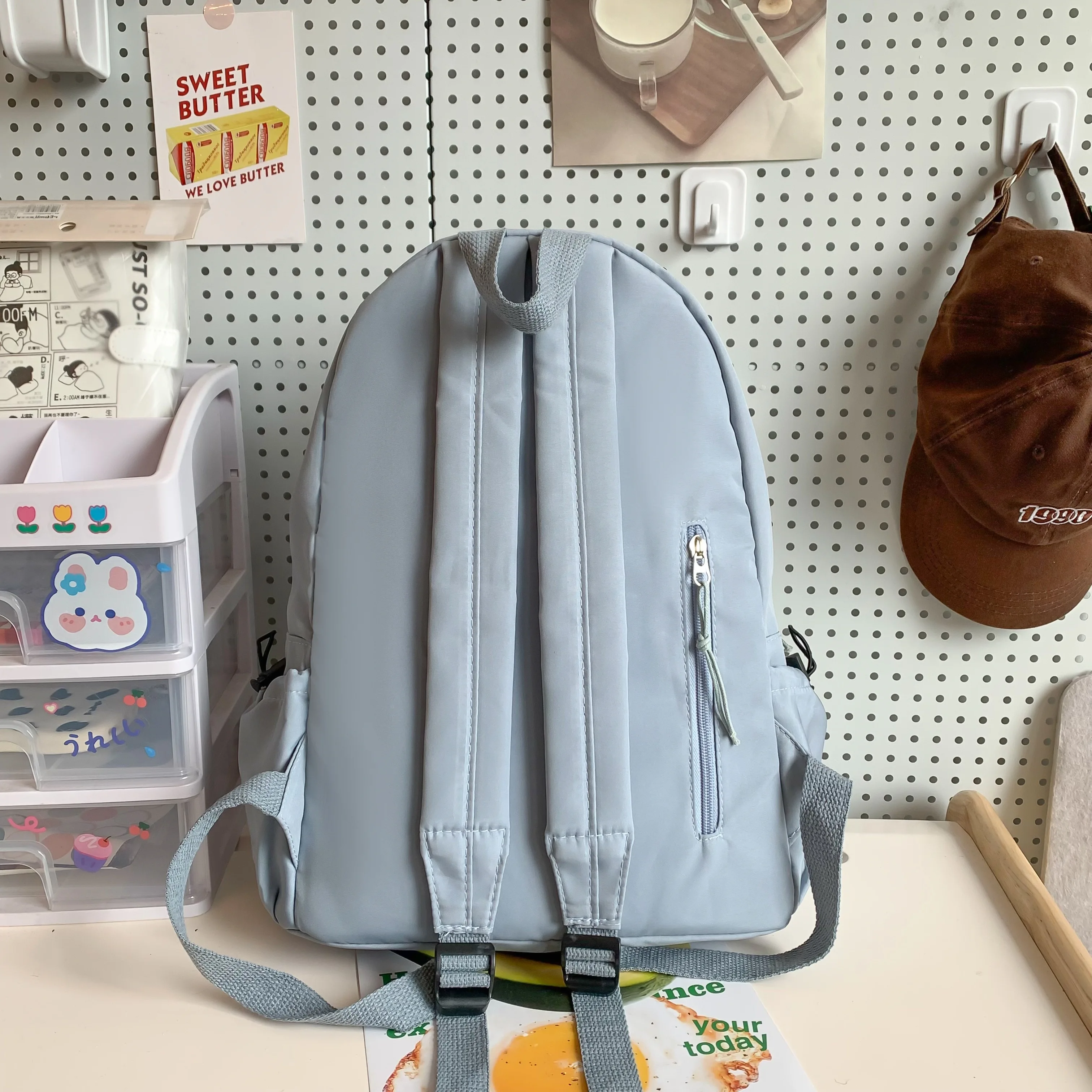 japanese style ins simple forest girl backpack Korean style college junior high school student high school student school bag pure color backpack