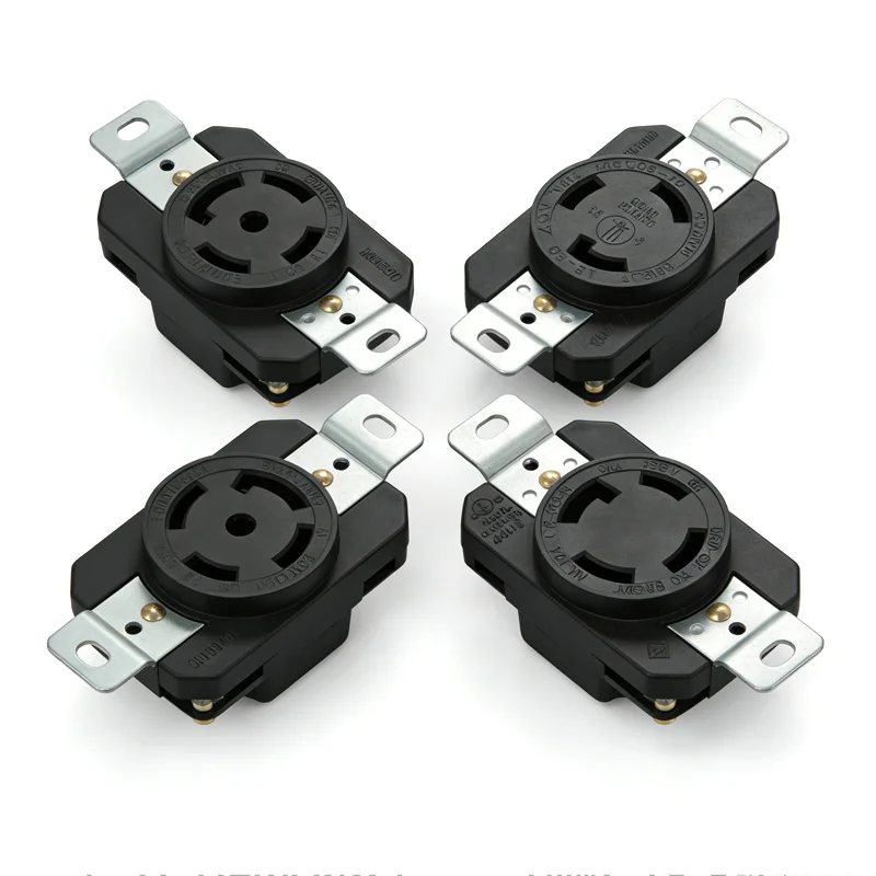 Black 20A 30A L5-30R L6-30R L14-30R L15-30R L19-30R L21-30R 20R NEMA US Anti-off Industry Socket America Twist Lock Power Outlet