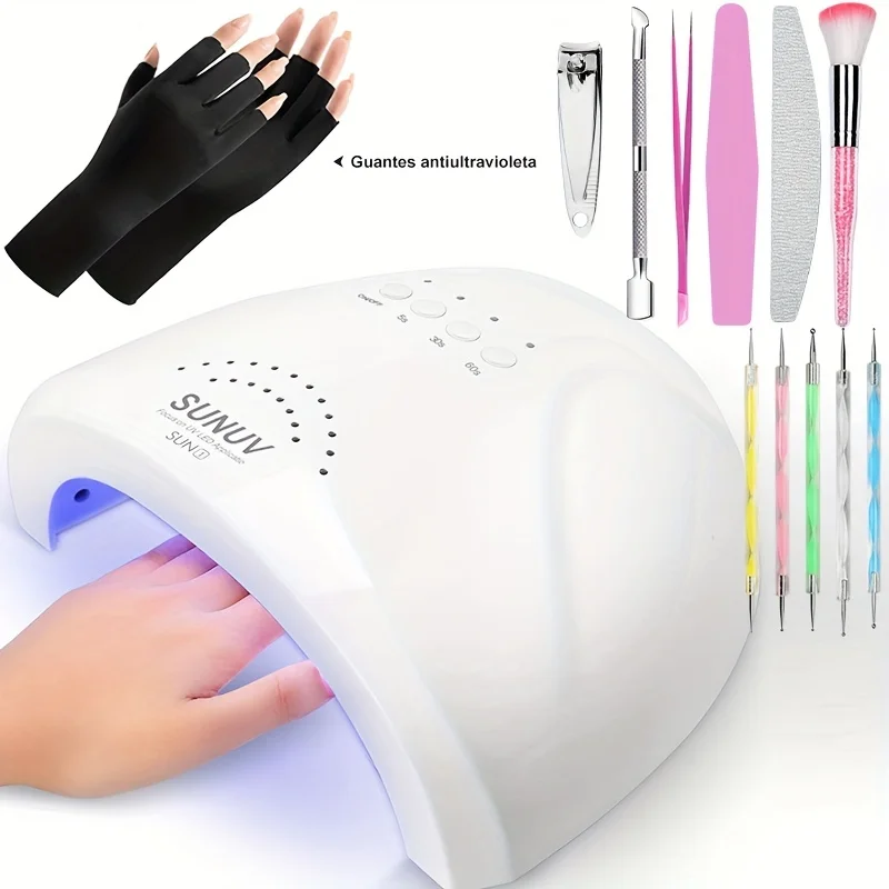 UV LED Nail Lamp Gel Nail Light for UV Gel Nail Polish 30LED UV Dryer with 4 Timers Professional for Nail Art Home Salon