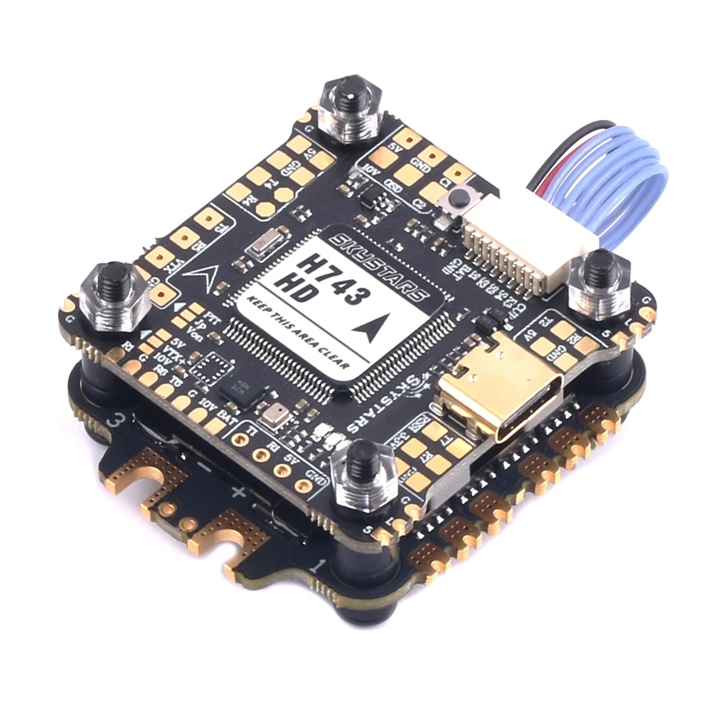 Contrôleur de vol APSKYSTARS H743 HD Singe Gyro H7 X8 avec OSD et ESC 4-en-1 Blheli32 60A KO60