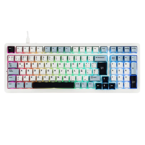 Imagen 2 del producto AULA F99 ISO-ES 96% Distribución QWERTY Hot-Swap Español Teclado para Gaming con Cable Retroiluminación RGB Interruptor Lineal Prelubricado