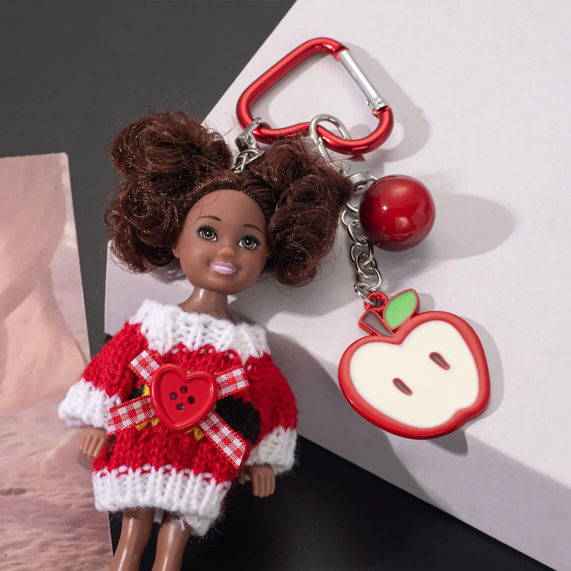 Koreanische Version Mode Afrikanische Schwarze Lockige Haar Prinzessin Puppe Schlüsselbund Anhänger Cartoon Mädchen Tasche Dekor Nette Weihnachten Geschenke