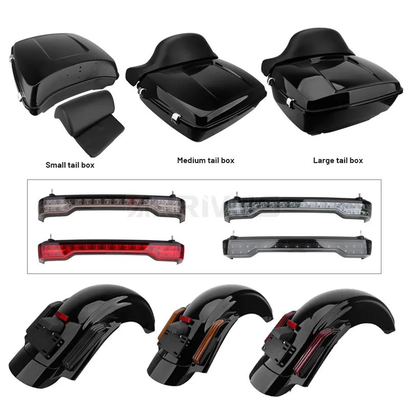 Moto Tour Pack Pak Luggage Rear Tail Box Backrest Pad LED Tail Light CVO Fender System For Harley Touring Street Glide 2014-2020