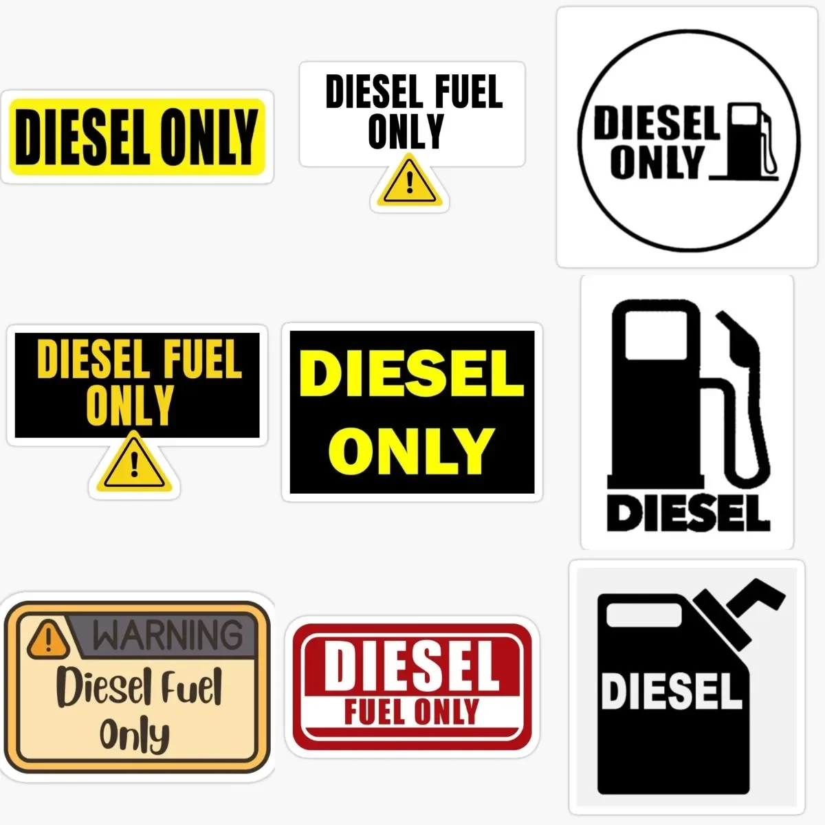 

Diesel Fuel Only Warning PVC Material Waterproof Stickers Accessories for Decorate Wall Room Bicycle Truck Van Car Window Decal